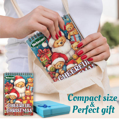 Netecom Cheerful Christmas Spiral Coloring Book For Adults