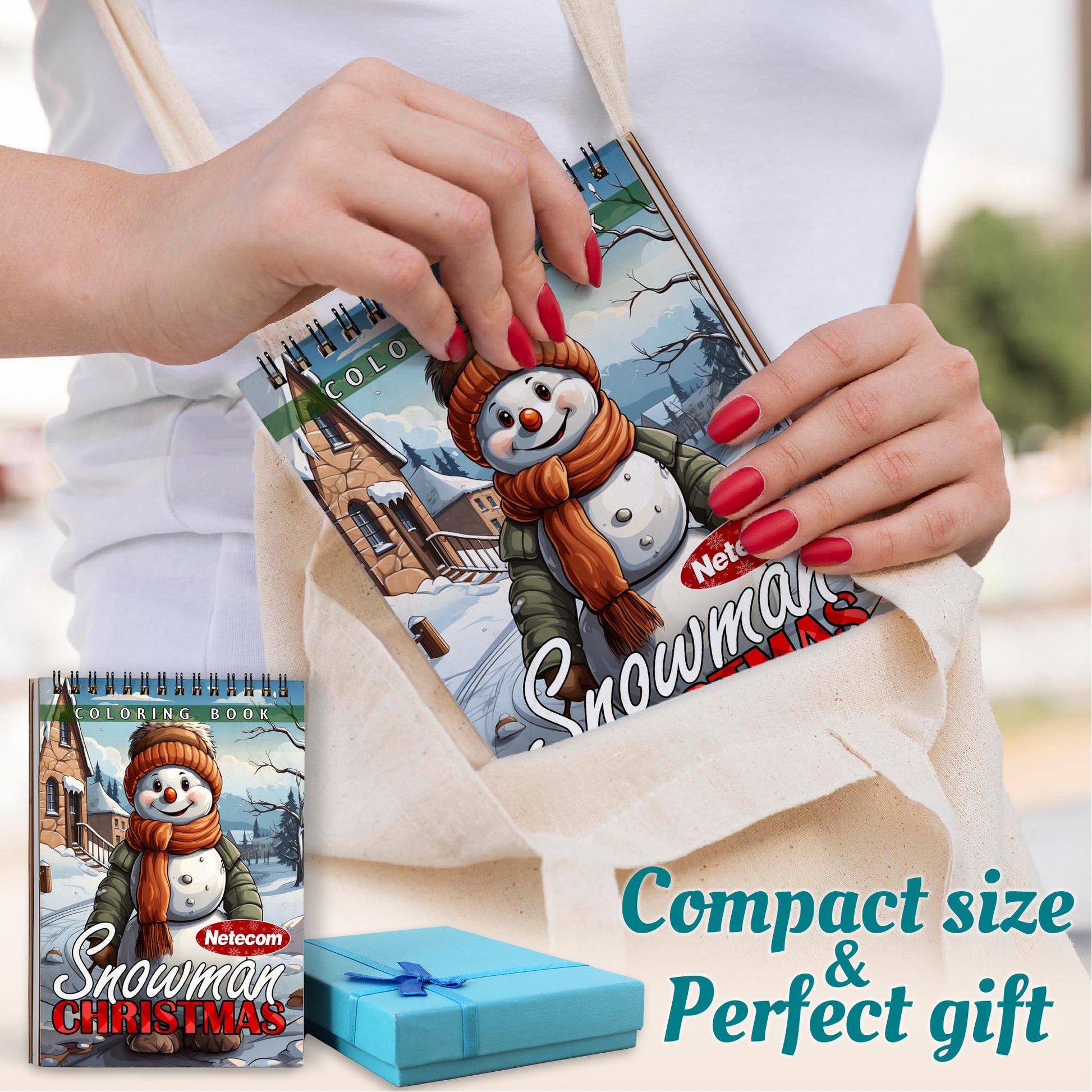 Netecom Christmas Snowman Spiral Coloring Book For Adults