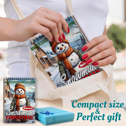 Netecom Christmas Snowman Spiral Coloring Book For Adults