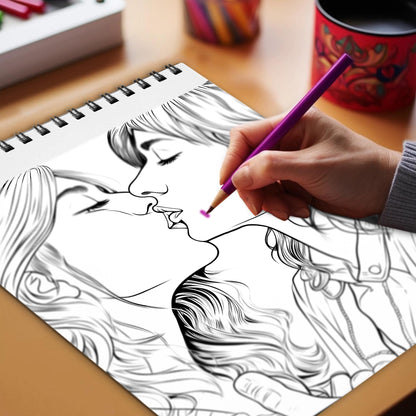 Endless Lesbian Love Spiral Bound Coloring Book, Discover the Power of Everlasting Love and Connection through 30 Exquisitely Illustrated Coloring Pages of Lesbian Romance.