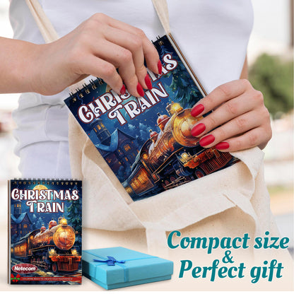 Netecom Christmas Train Spiral Coloring Book For Adults