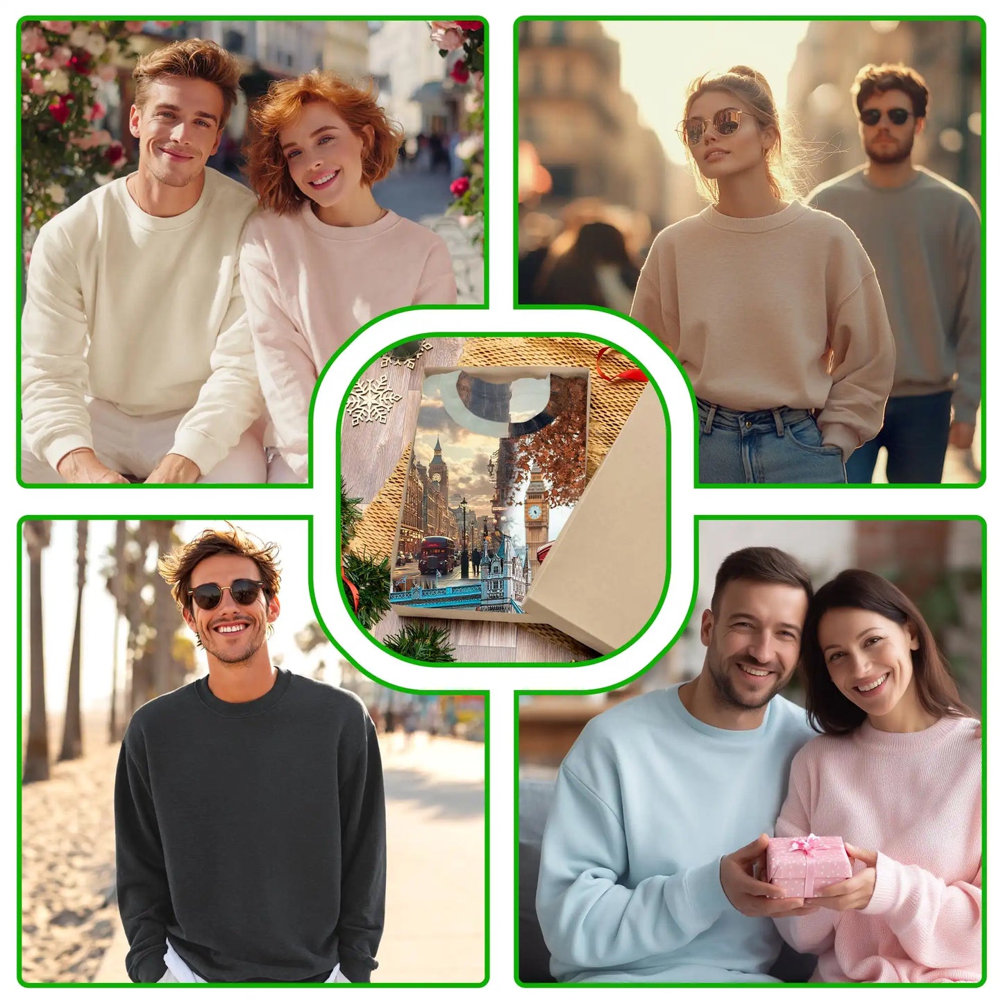 London Street Sweatshirt, 3D All Over Print Iconic City Landscape Crewneck Pullover for Men Women, UK Travel Lover Gift - Netecom