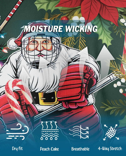 Hockey Santa Polo Shirt – Christmas Holiday Print | Netecom