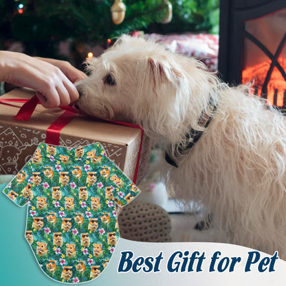 Netecom Matching Hamster Tropical Hawaiian Shirt for Dog and Owner, Cute Animal Aloha Summer Shirt, Button Down Vacation Outfit for Pet and Human, Beach Casual Wear