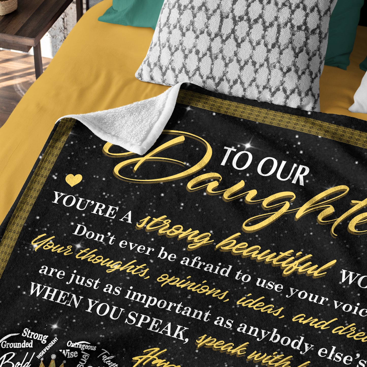 Netecom Personalized To My Daughter Blanket from Dad & Mom, Sunflower Throw Blanket for Couch, Bed or Sofa, Ultra Soft Warm, Birthday Gifts for Daughter, Present for Christmas, Graduation