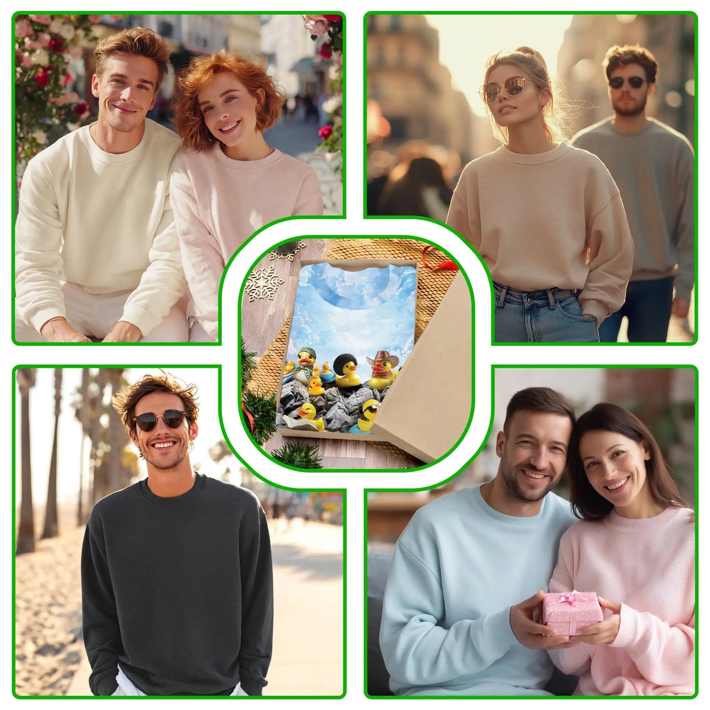 Ducks on Rocks Sweatshirt, 3D All Over Print Waterfowl Nature Crewneck Pullover for Men Women, Duck Lover Gift - Netecom