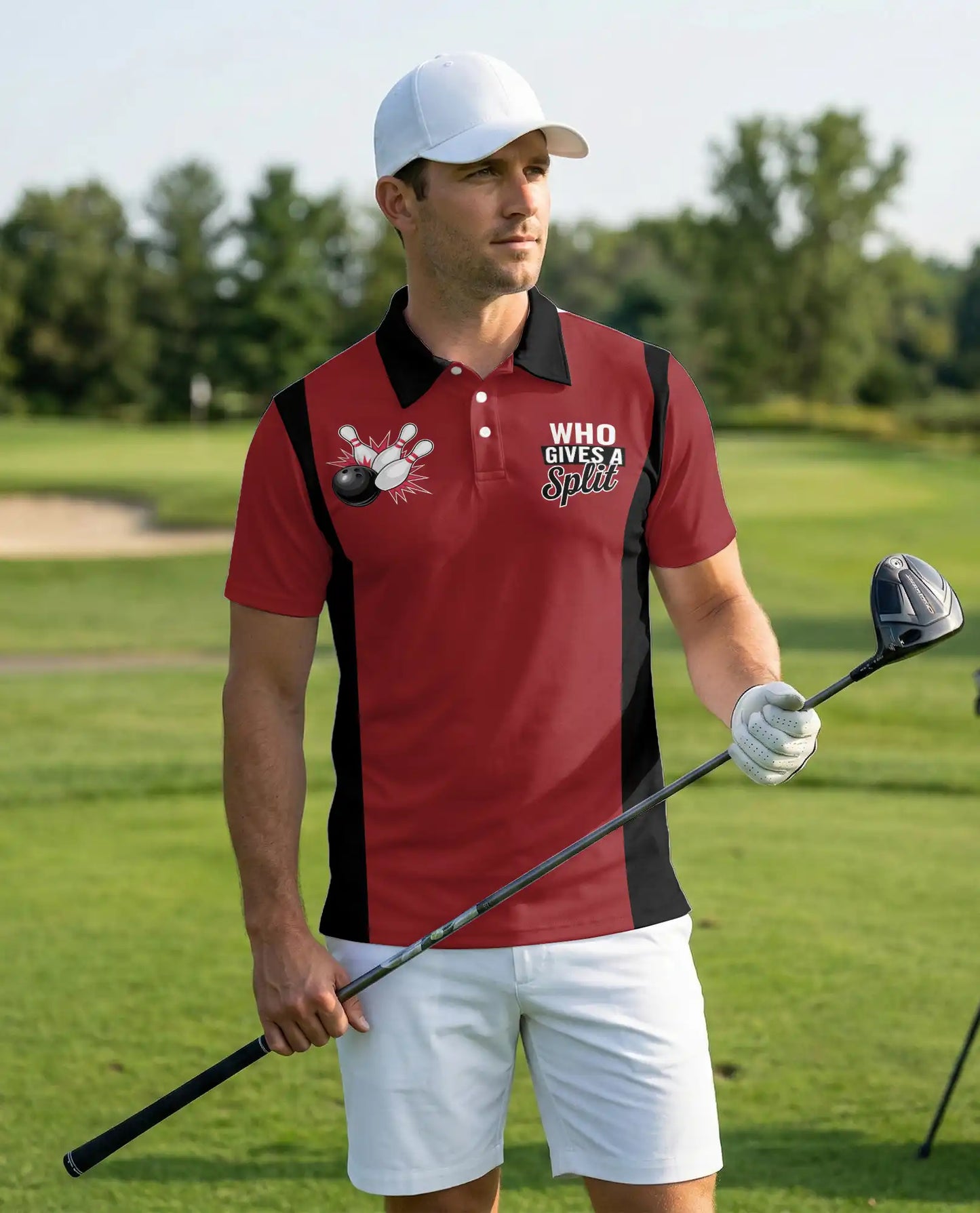Funny Bowling 3D Polo Shirt for Men – Who Gives A Split Style | Netecom