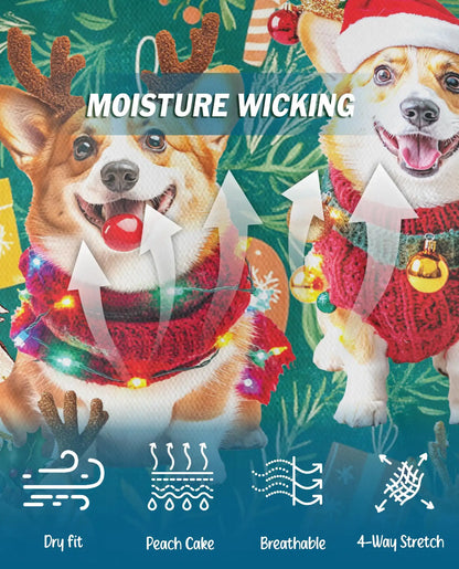 Christmas Corgi Polo Shirt - Festive Holiday Dog Style | Netecom