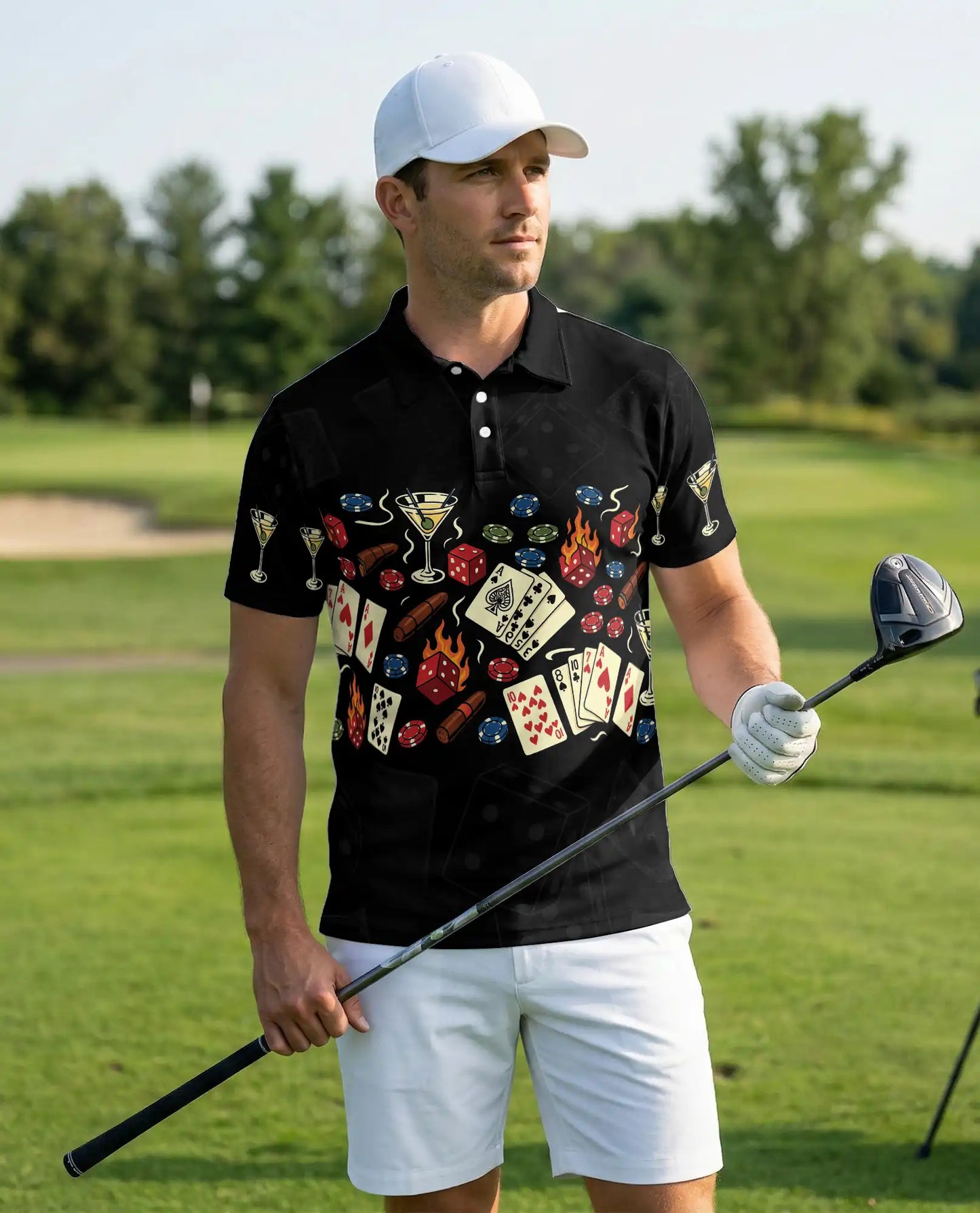 Casino Poker Polo Shirt – Gambling Night Print | Netecom