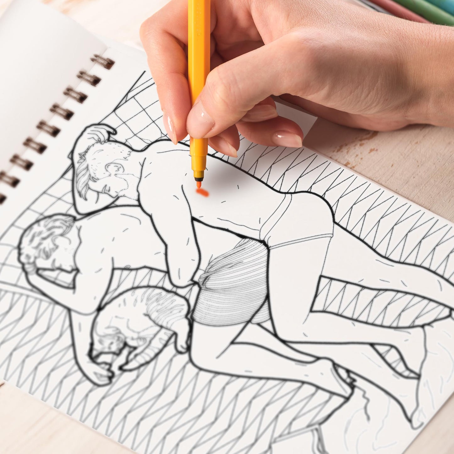 Gay Love Spiral Bound Coloring Book, Celebrate Gay Love with 30 Heartwarming Coloring Pages, Portraying Beautiful Moments of Love and Connection