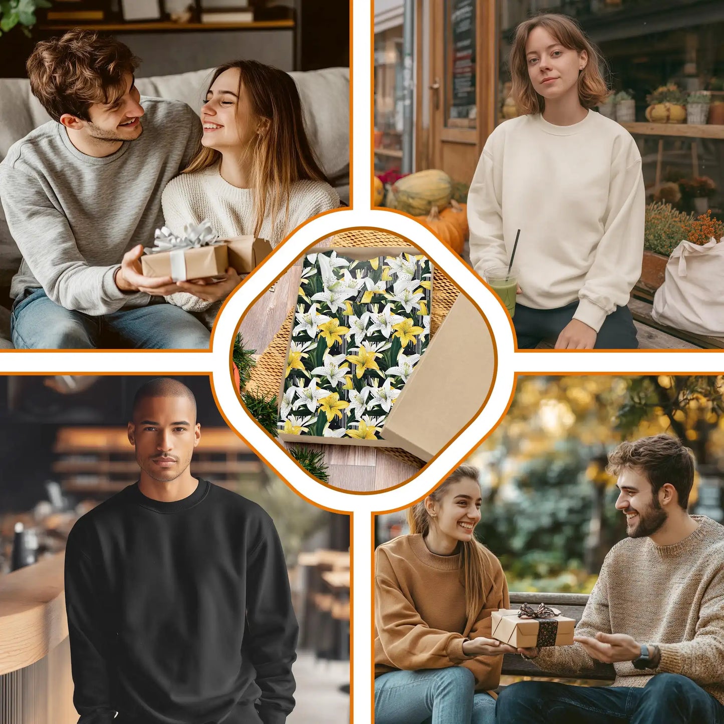 Lily Flower Pattern Sweatshirt, 3D All Over Print Floral Botanical Crewneck Pullover for Men Women, Lily Lover Gift - Netecom