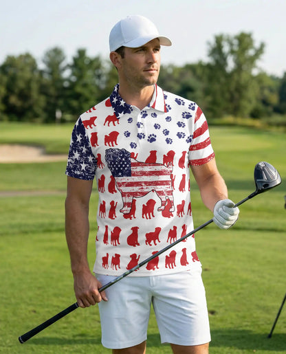 American Flag Pug Dog Polo Shirt | Netecom