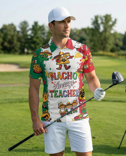 Fiesta Teacher Polo Shirt – Mexican Taco Party Print | Netecom