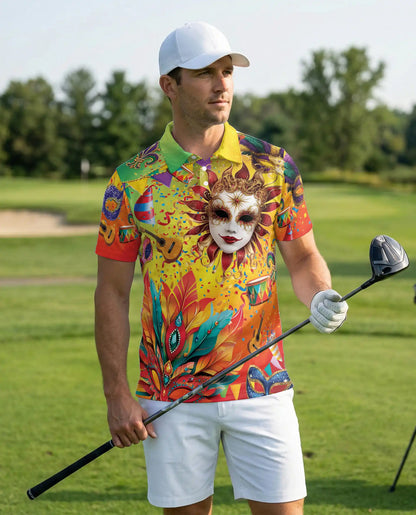 Mardi Gras Carnival Venetian Mask Celebration Polo Shirt | Netecom