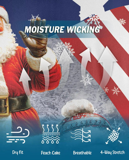 Patriotic Santa Polo Shirt - American Christmas Style | Netecom