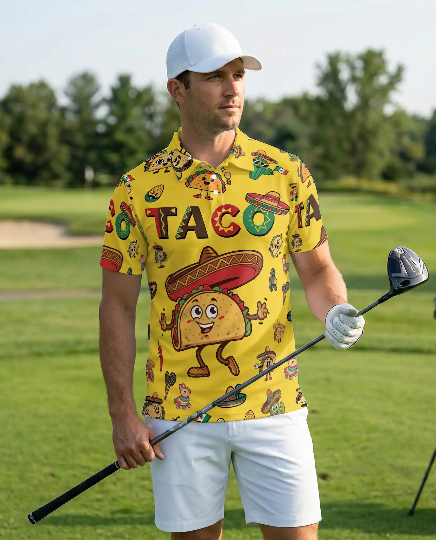Taco Fiesta 3D Polo Shirt for Men – Funny Mexican Food Style | Netecom