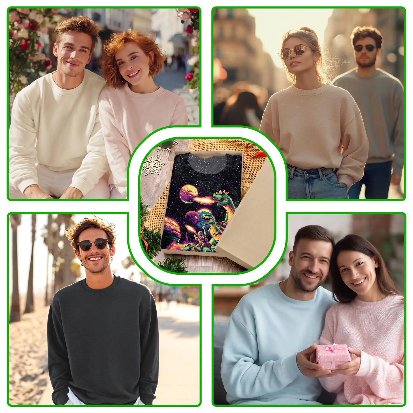 Galaxy Dinosaurs Sweatshirt, 3D All Over Print Space Dinosaur Crewneck Pullover for Men Women, Dinosaur Lover Gift - Netecom