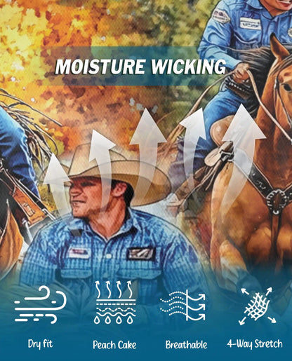 Cowboy Horse Polo Shirt – Western Rodeo Print | Netecom