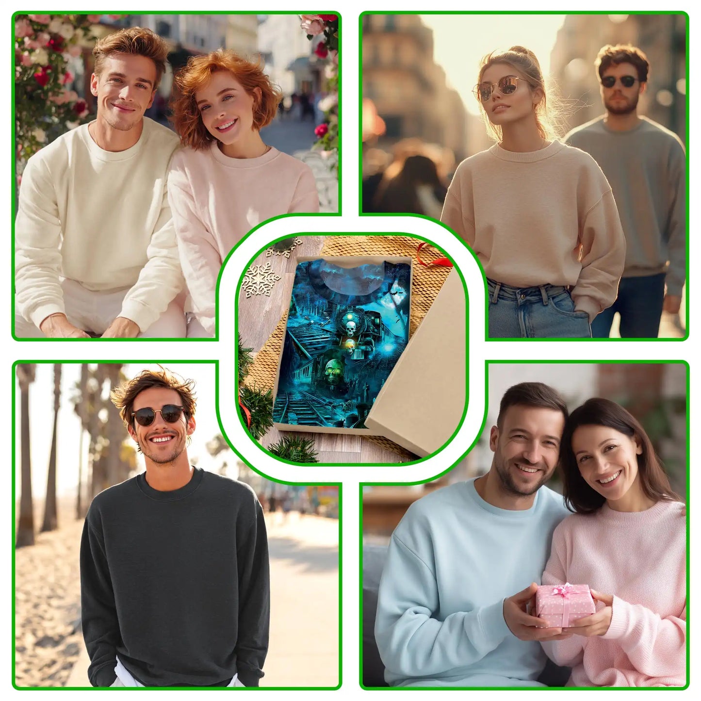 Ghost Train Sweatshirt, 3D All Over Print Haunted Railroad Horror Crewneck Pullover for Men Women, Ghost Lover Gift - Netecom