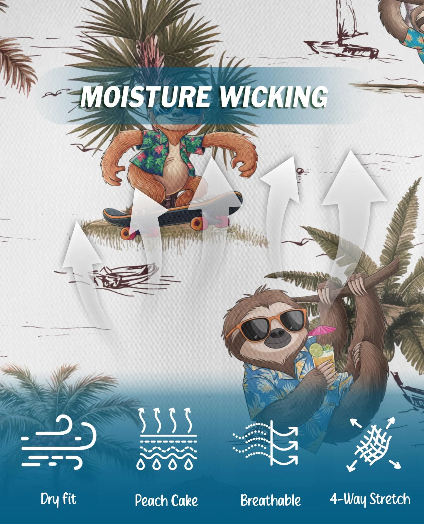 Funny Sloth Summer Beach Polo Shirt for Men – Tropical Animal Style | Netecom