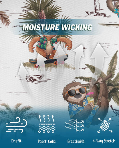 Funny Sloth Summer Beach Polo Shirt for Men – Tropical Animal Style | Netecom