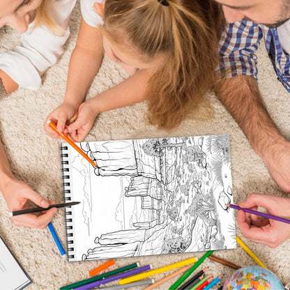 American Landscapes Spiral Bound Coloring Book, Iconic American Landscapes for a Scenic Art Adventure, Perfect for Travelers and Nature Enthusiasts