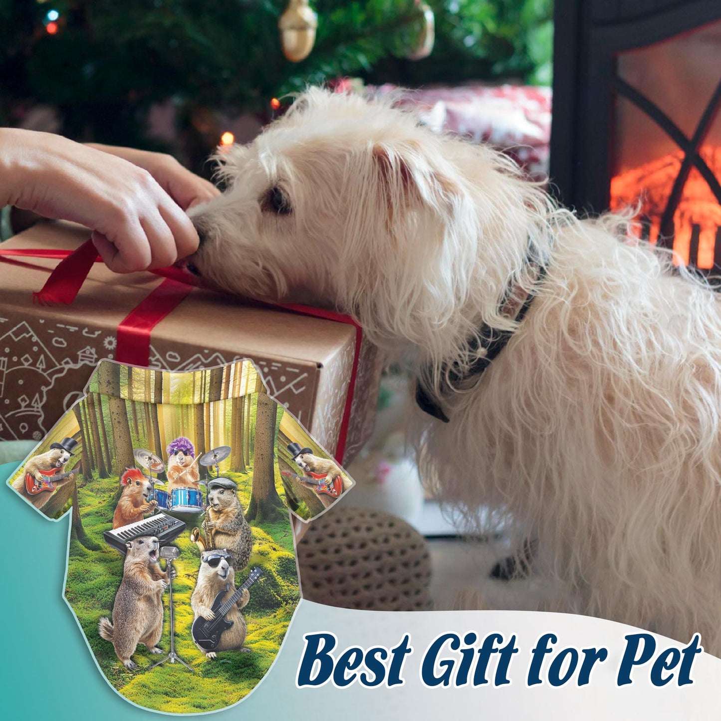 Netecom Matching Funny Musical Groundhog Aloha Hawaiian Shirt for Dog and Owner, Aloha Summer Shirt, Groundhog Music Print Outfit for Pet and Human, Beach Vacation Casual Wear