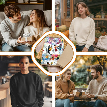 Vintage Jazz Band Art Sweatshirt, 3D All Over Print Retro Music Crewneck Pullover for Men Women, Jazz Lover Gift - Netecom