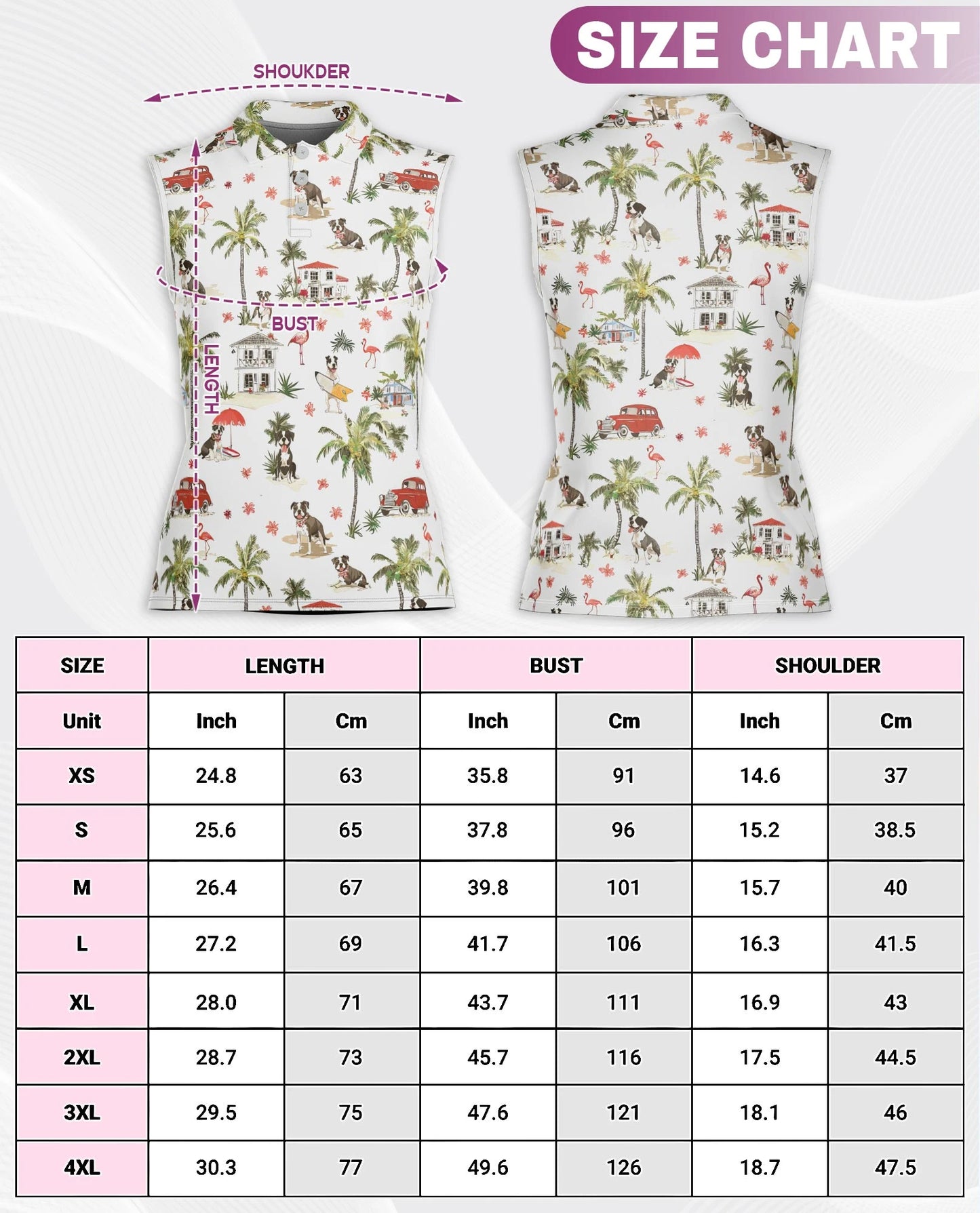 Staffordshire Bull Terrier Sleeveless Polo Shirt for Women – Dog Lover Style | Netecom