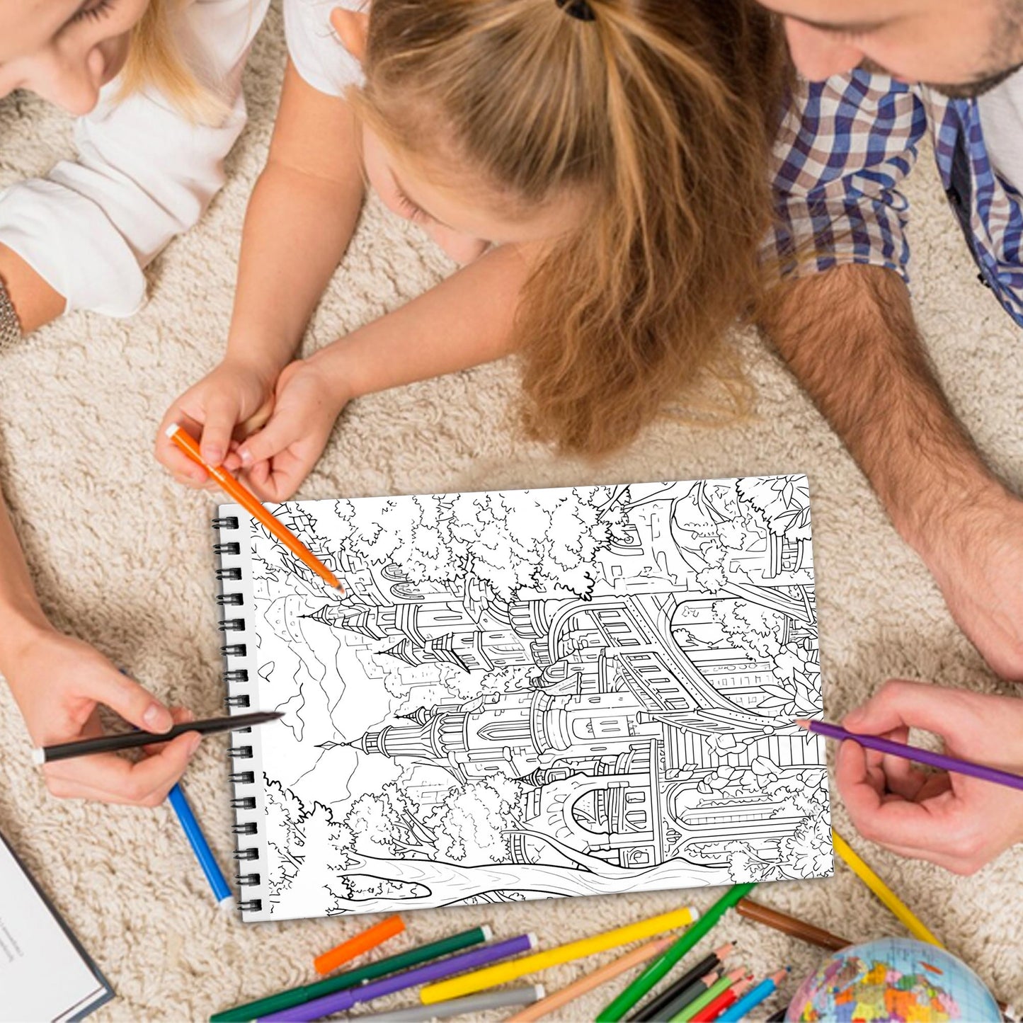 Cities and Towns In Europe Spiral Bound Coloring Book, Picturesque European Cities and Towns for a Cultural Art Journey, Perfect for Travel Enthusiasts