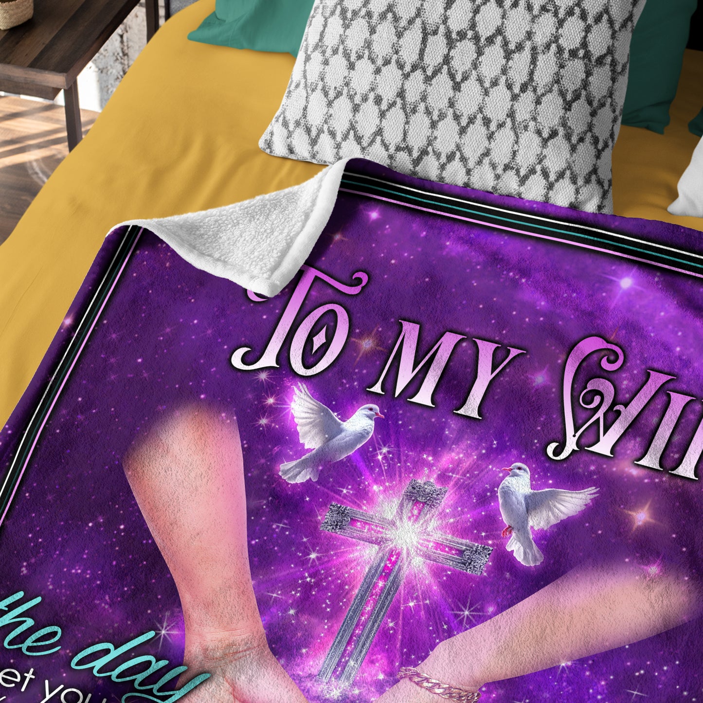 Netecom Personalized To My Wife Blanket from Husband, I Love You Forever and Always Throw Blanket for Couch, Bed or Sofa, Romantic Gift for Wife, Wedding Anniversary or Valentine’s Day Present