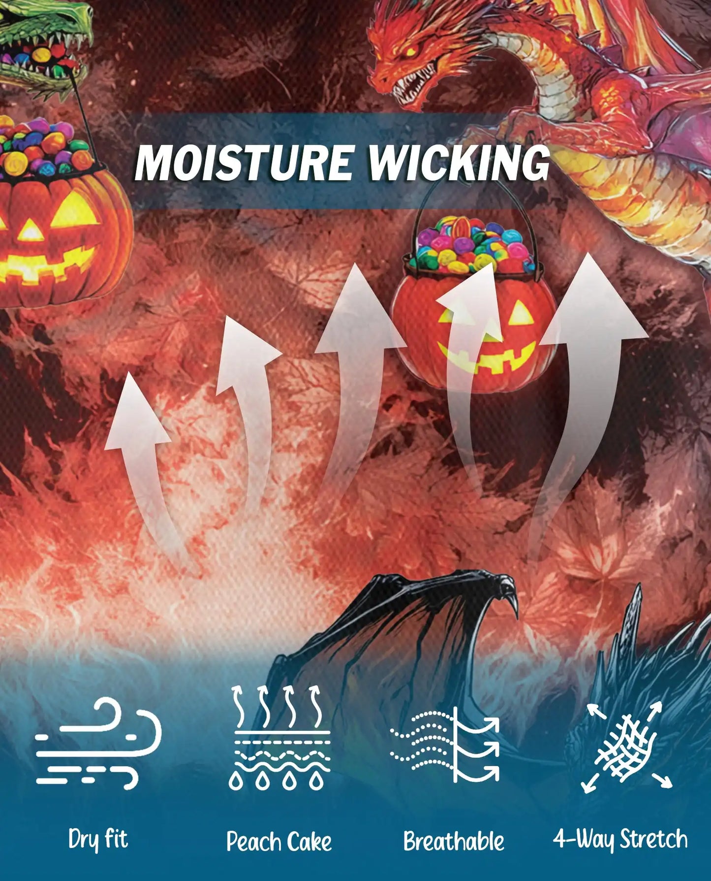 Halloween Dragon Polo Shirt for Men – Spooky Pumpkin Fire Style | Netecom
