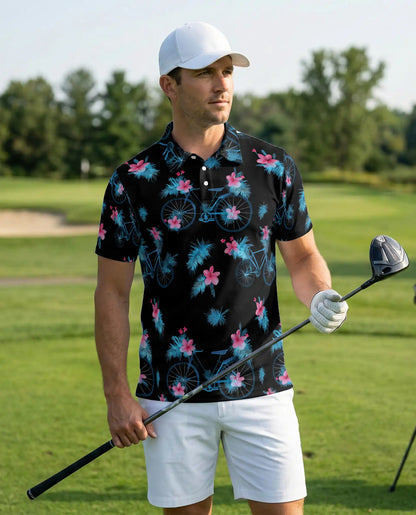 Bicycle Hawaiian Polo Shirt – Floral Summer Style | Netecom