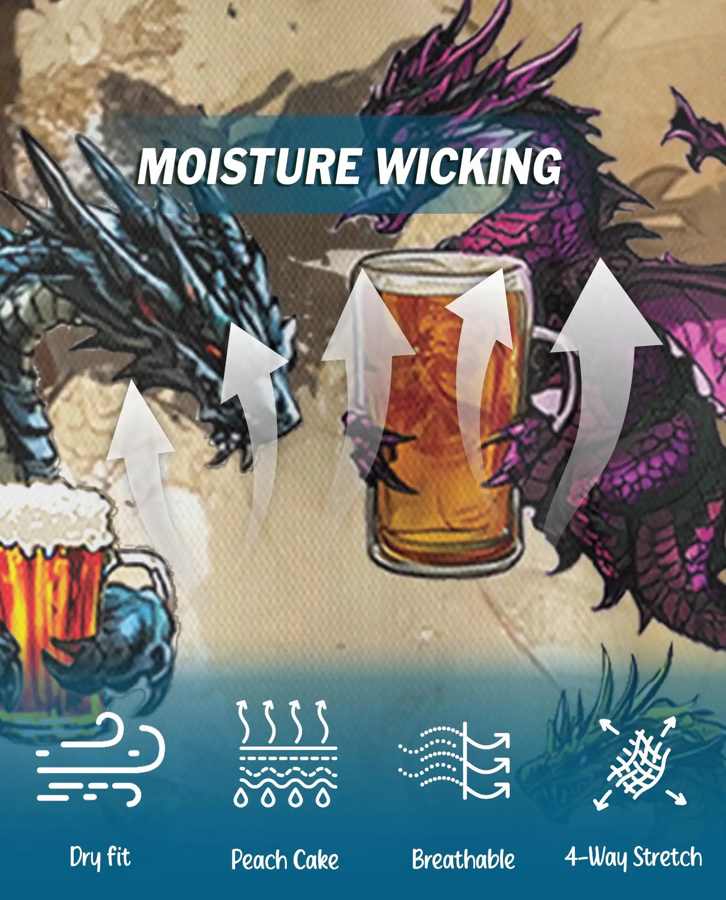 Fantasy Dragon Beer Polo Shirt - Medieval Tavern Style | Netecom