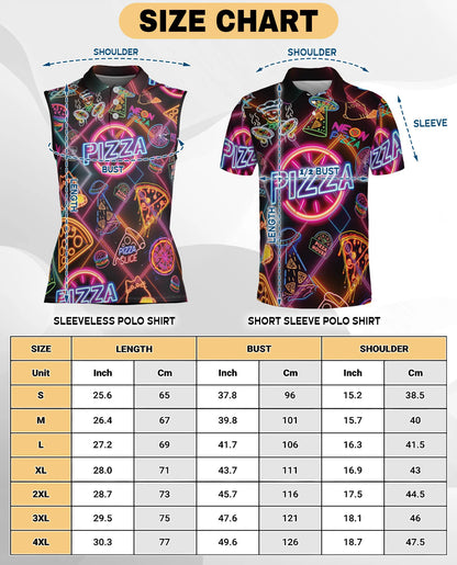 Neon Pizza Sleeveless Polo Shirt for Women – Fun Food Lover Style | Netecom