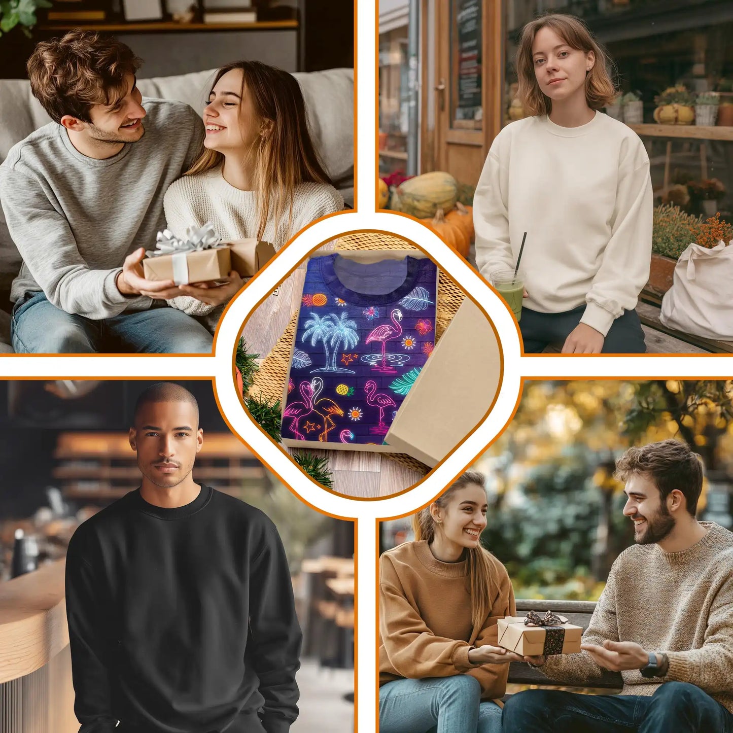Neon Tropical Flamingo Sweatshirt, 3D All Over Print Colorful Flamingo Crewneck Pullover for Men Women, Tropical Lover Gift - Netecom