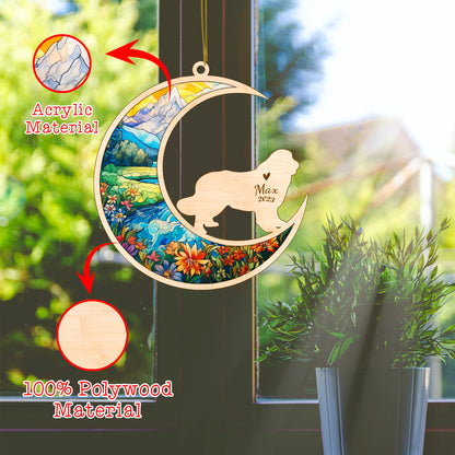 Netecom Newfoundland Dog Memorial Suncatcher, Personalized Newfoundland Christmas Ornament, Dog Grief Gift, Bereavement Gifts for Loss of Pet, Dog Death Sympathy Gift for Pet Loss Sun Catchers