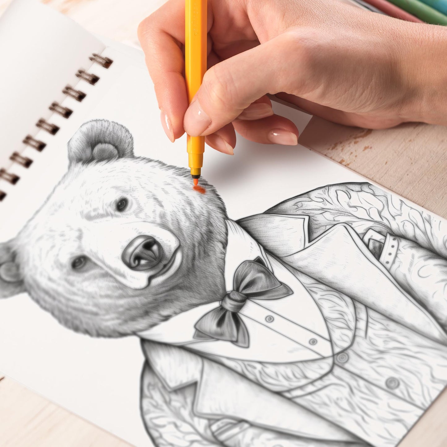 Gentleman Animals Spiral Bound Coloring Book, Unleash Your Artistic Talents in the Fusion of Nature and Gentility with 30 Charming Gentleman Animals Coloring Pages for Coloring Enthusiasts to Embrace the Classy Persona of Animal Gentlemen