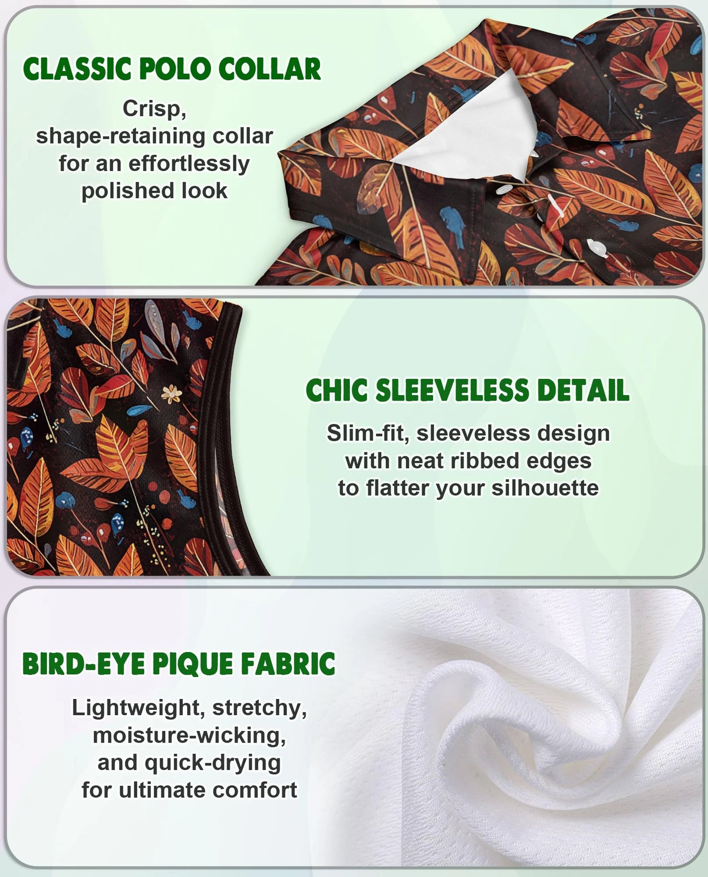 Chicken Thanksgiving Sleeveless Polo Shirt for Women | Netecom