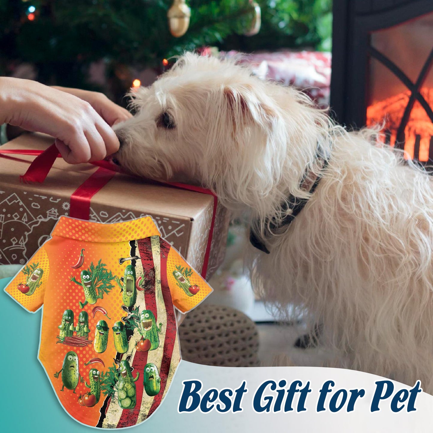 Netecom Matching Pickles Hawaiian Shirt for Dog and Owner, Funny Aloha Summer Shirt, I Am Here To Eat All The Pickles Button Down Outfit for Pet and Human, Beach Vacation Casual Wear