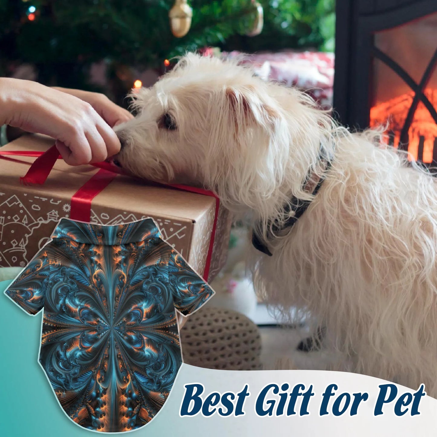 Matching Dog and Owner Hawaiian Shirts – Abstract Fractal Geometric Summer Beach Outfit