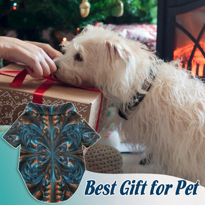 Matching Dog and Owner Hawaiian Shirts – Abstract Fractal Geometric Summer Beach Outfit