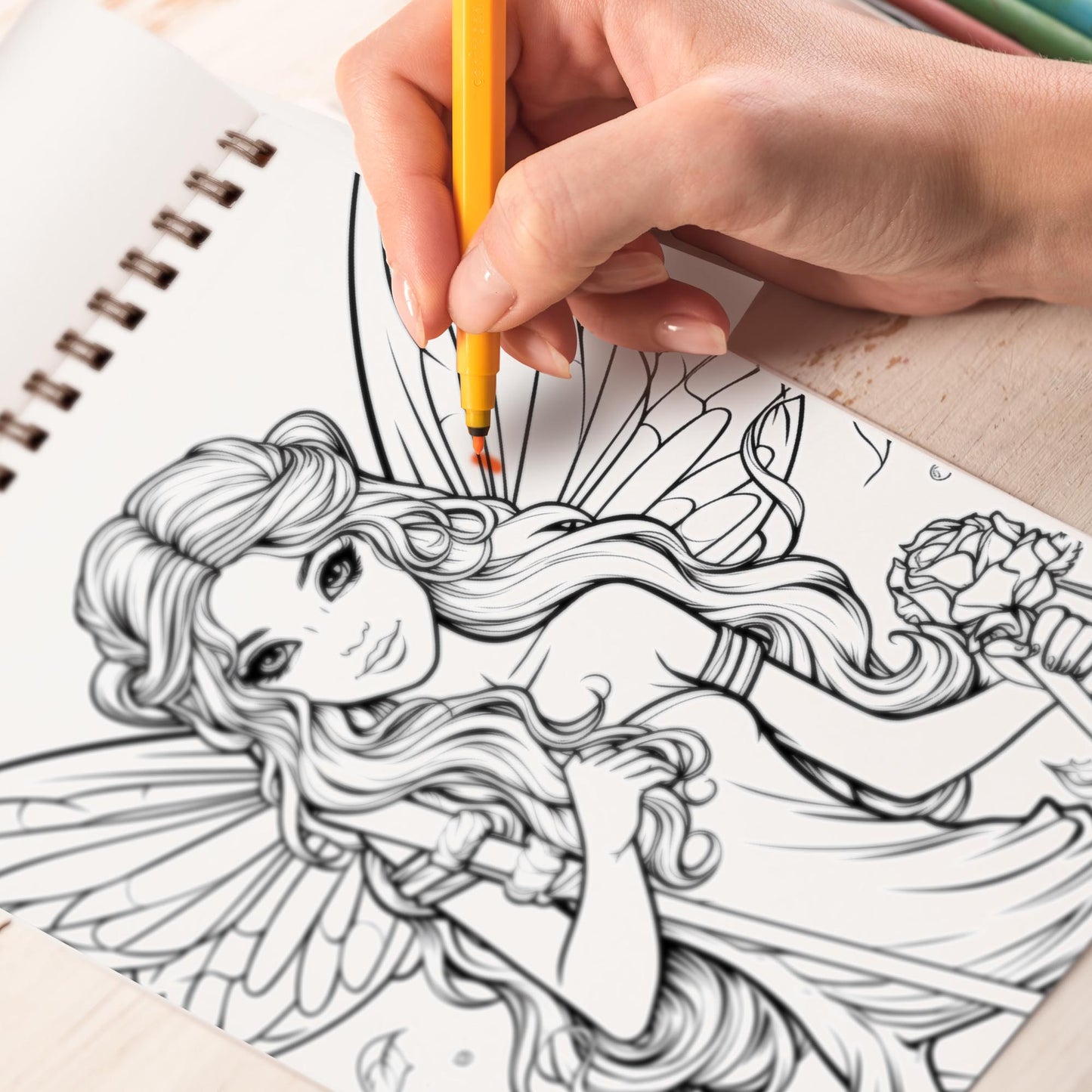 Goth Fairies Spiral Bound Coloring Book, Unleash Your Creativity with 30 Enchanting Coloring Pages, Bringing to Life Stories of Darkly Magical Gothic Fairies