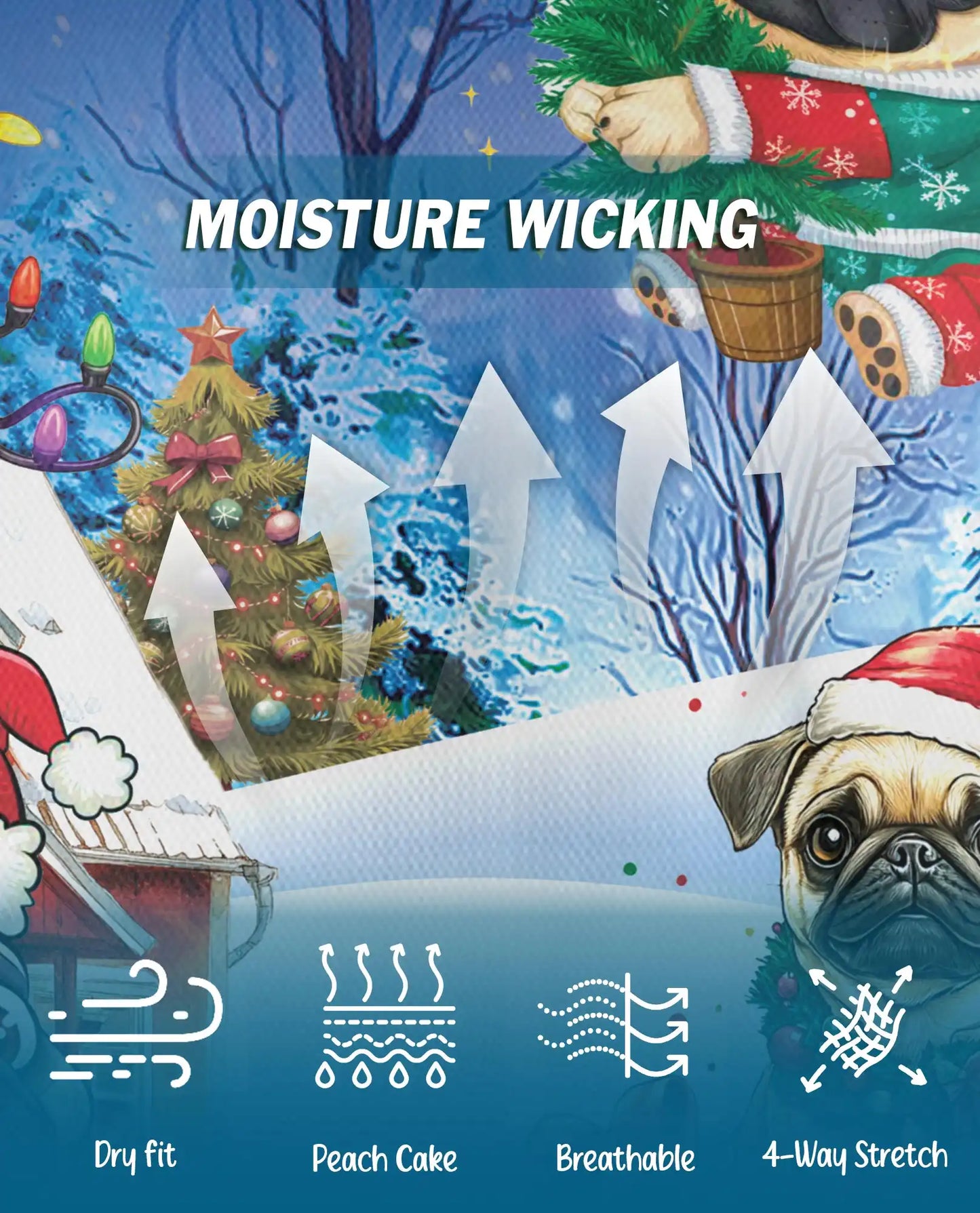 Christmas Pug 3D Polo Shirt for Men – Funny Holiday Dog Style | Netecom