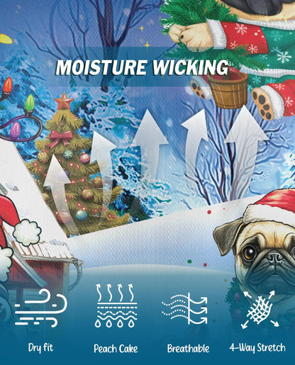 Christmas Pug 3D Polo Shirt for Men – Funny Holiday Dog Style | Netecom