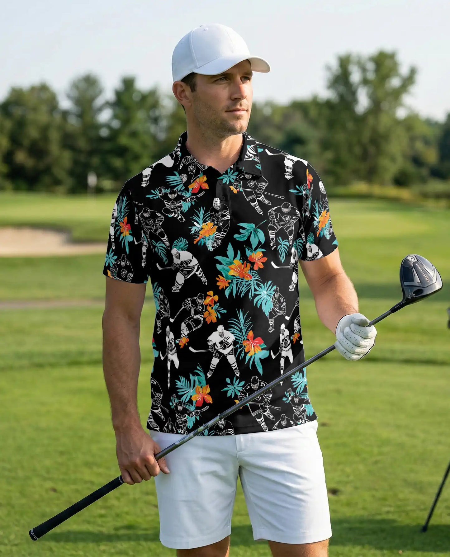 Hockey Hawaiian 3D Polo Shirt | Netecom