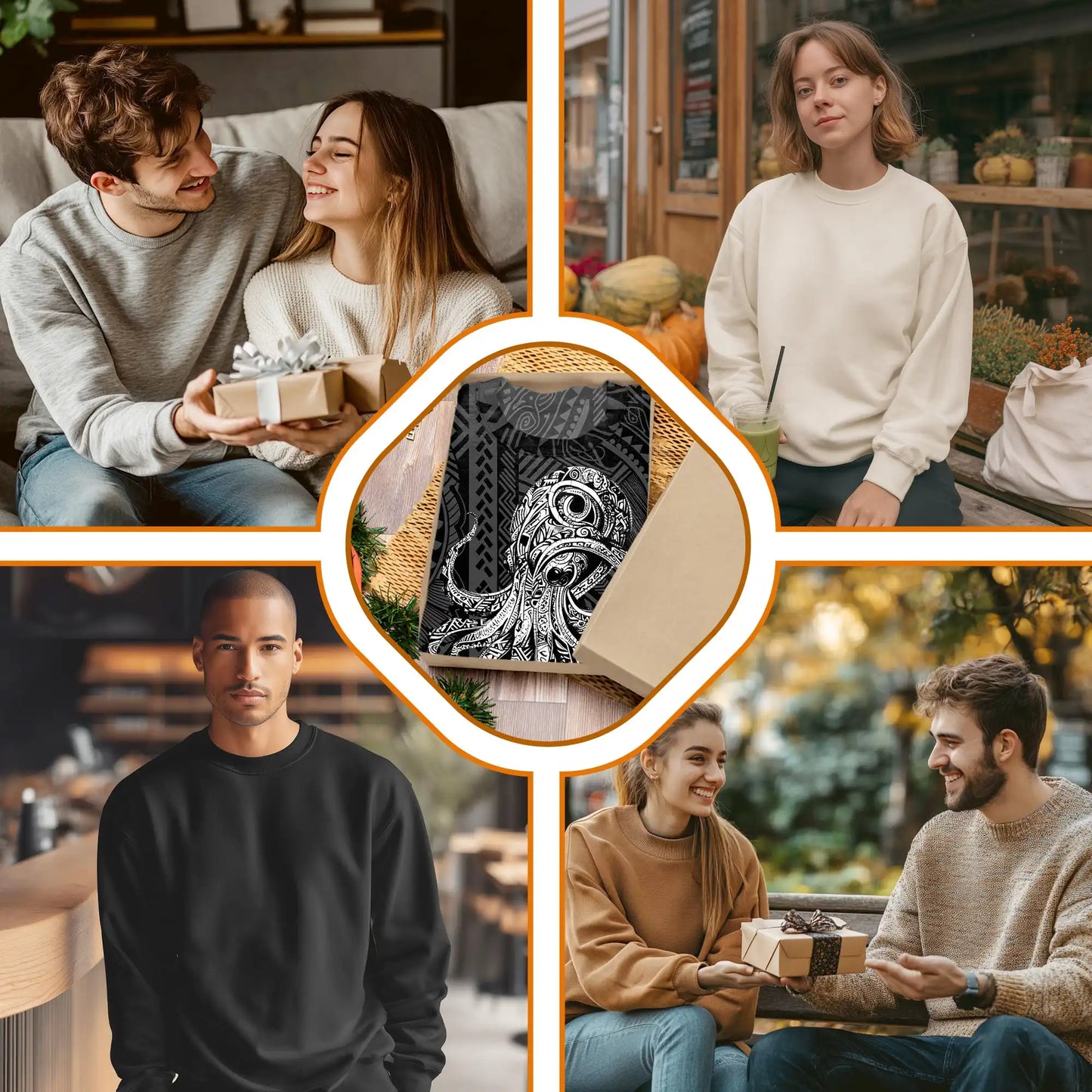 Octopus Graphic Beach Sweatshirt, 3D All Over Print Tropical Ocean Crewneck Pullover for Men Women, Octopus Lover Gift - Netecom