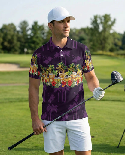 Tropical Beer 3D Polo Shirt for Men – Island Cocktail Party Style | Netecom