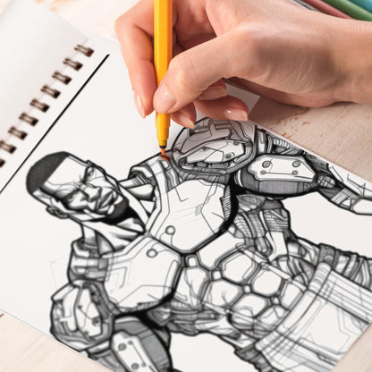 Robotics Spiral Bound Coloring Book, Capture the Essence of Technological Advancement with 30 Striking Coloring Pages for Coloring Aficionados to Bring Out the Innovation, Functionality, and Creativity of Robotics