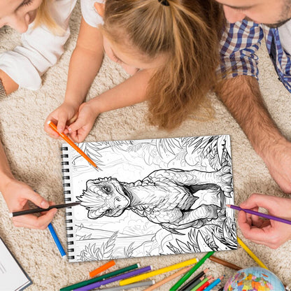 Dinosaur Spiral Bound Coloring Book, Prehistoric Dinosaurs for a Jurassic Art Adventure, Great for Dino Lovers and Aspiring Paleontologists